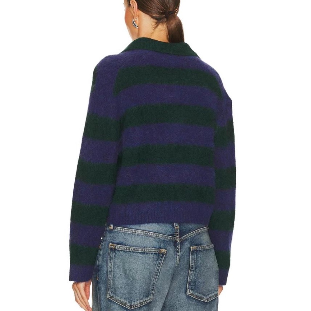 BOGO! RAILS Amber Collar Cardigan Sweater Oxford Stripe Purple Green Large - Picture 10 of 10
